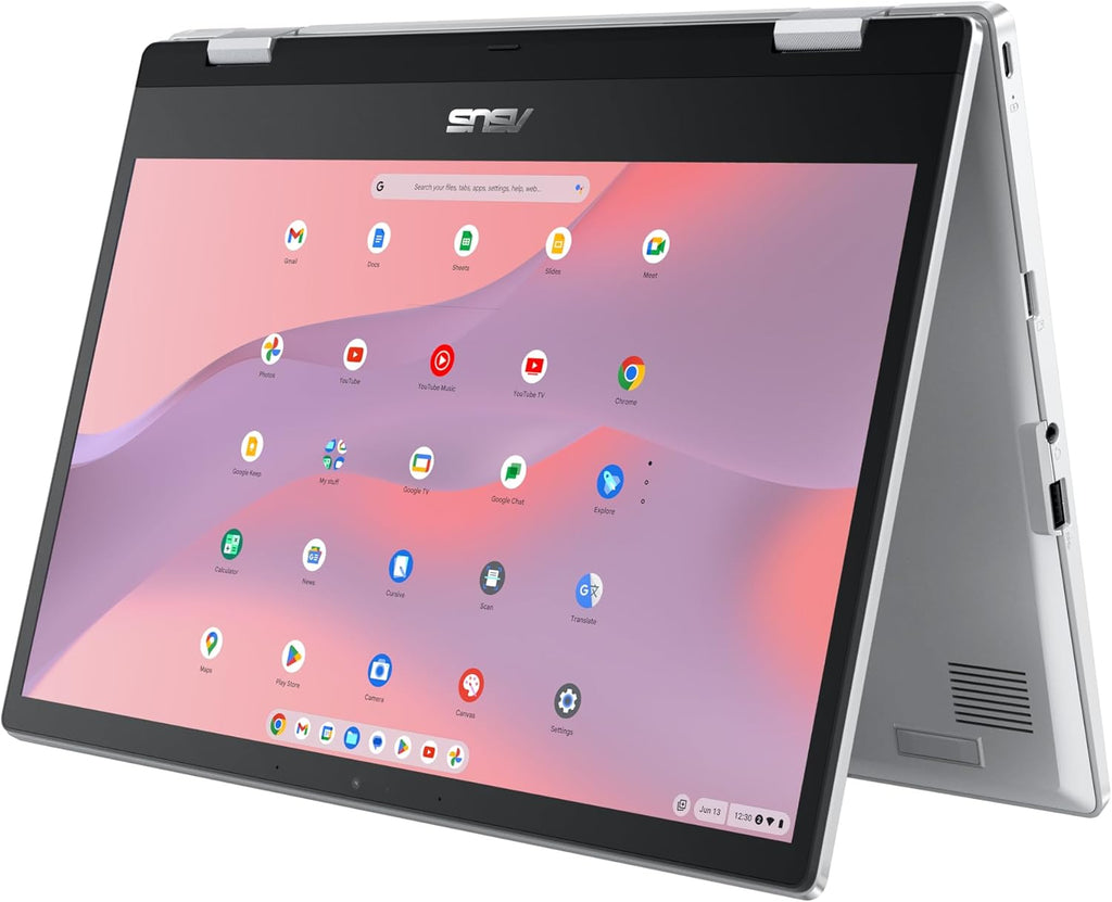 ASUS Chromebook Flip CX1 Convertible Laptop  14" FHD NanoEdge 360-degree Touchscreen  Intel Celeron N4500 Processor  128GB eMMC Storage  8GB RAM  ChromeOS  Transparent Silver  CX1400FKA-AS88FT