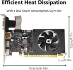 Glorto GeForce GT 730 4G Low Profile Graphics Card, 2X HDMI, DP, VGA, DDR3, PCI Express 2.0 x8, Entry Level GPU for PC, SFF and HTPC, Compatible with Windows 11