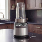 Ninja Blender | Nutri Pro | Auto IQ Blend | Smoothies, Shakes, Frozen Drinks, Salsa, Dips | Includes (2) 24 oz. To-Go Cups & Spout Lids | Crushes Ice, Fruit & Veggies |1100 Peak Watt | Silver | BN401