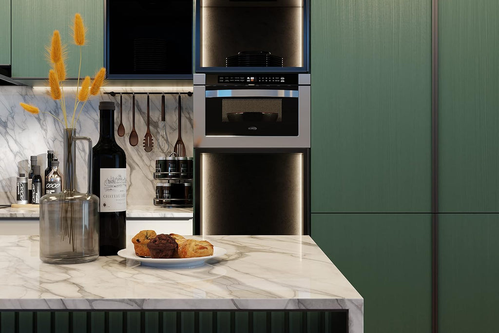 KoolMore 24 Inch Stainless-Steel Microwave Drawer with 1.2 cu. ft. Capacity, 1000W Power with 10 Custom Cooking Levels, Memory, and Timer Functions, Wall-Mounted with Flat Bottom (KM-MD-1SS)