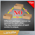 LanuBe Lock Laminated keyed Padlock (1-9/16"  40mm)  keyed Alike Locks  Long Shackle Marked Black Plastic Hoop  Pack of 100