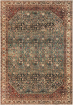 Keen Home Design 10x14 Rug - Machine Washable Area Rug with Non-Slip Backing, Ideal for Living Room, Dining Room, Bedroom - Vintage, Easy Clean, Durable, Low Pile Rug - (9'7" x 14')