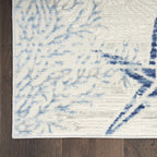 Nourison Home Pompeii Ivory Grey Blue 7'10" x 9'10" Area Rug - Easy Clean, Non Shedding, Bed Room, Living Room, Dining Room, Kitchen (8' x 10')