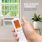 Keystone Energy Star 8,000 BTU Window Mounted Inverter Air Conditioner with Supplemental Heat, Quiet High Efficiency Window AC Unit with Remote for Apartment, Medium Rooms up to 350-Sq. Ft.