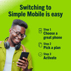 Simple Mobile, Samsung Galaxy A16 5G, 128GB, Prepaid Smartphone, Black, 50 MP Camera, Locked