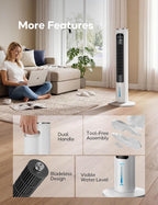 Windowless Portable Air Conditioner Ac Unit with Remote,37” Ventless Evaporative Air Cooler,Quiet Swamp Cooler for 4 Modes, Ductless Tower Fan For 12H Timer, Ice Packs for home White