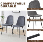 Dining Table Set for 6, Modern 71'' Dark Wood Dining Table and Fabric Dining Chairs Set of 6,Table and Chairs Set of 6,Ideal for Kitchen Dining Room