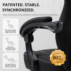 Dowinx Gaming Chair Breathable Fabric Game Chair with Gel Pad and Storage Bag, Comfortable Gamer Chair with Pocket Spring Cushion,Ergonomic Computer Chair with Footrest,Black