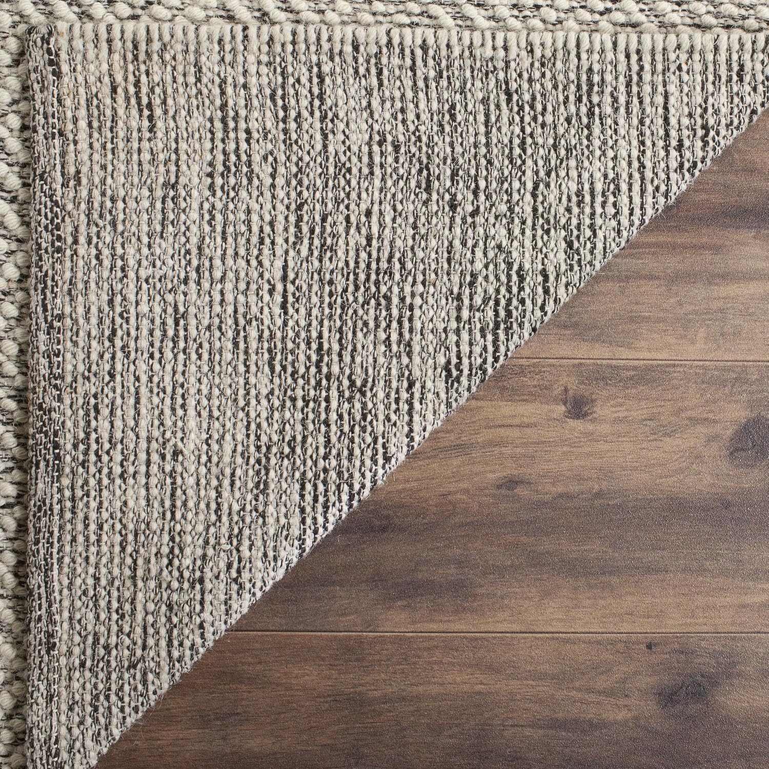 SAFAVIEH Natura Collection Area Rug - 9' x 12', Ivory & Light Grey, Handmade Wool, Ideal for High Traffic Areas in Living Room, Bedroom (NAT503A)