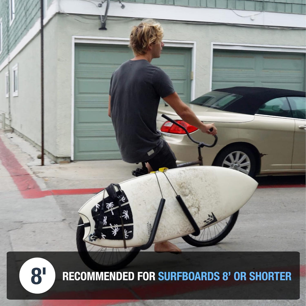 Ho Stevie! Surfboard Bike Rack - Fits Most Bikes, Easy Install, for Surf Boards 8 Feet Or Shorter - Cruise to Your Surf Spot