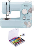 Brother RLX3817A 17-Stitch Sewing Machine (Blue) with 36-Piece Bobbins and Sewing Threads Set (Renewed) (2 Items)