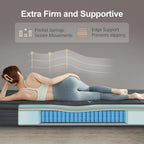 Extra Firm King Mattress, 14 Inch King Size Mattress,Luxurious Memroy Foam Hybrid Extra Lumbar Support, Back Pain Relief&Cool Sleep, Firm Foam Encased Edge,Motion Isolation,Fiberglass-Free