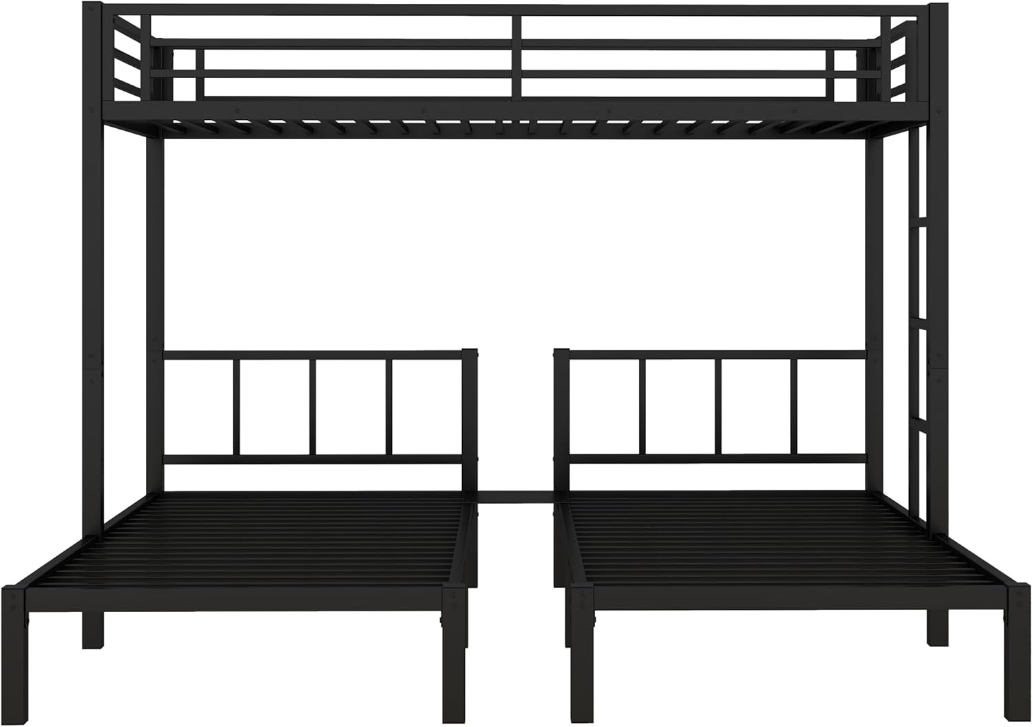 Twin Over Twin Over Twin Triple Bunk Bed for Kids,3 Bed Bunk Beds for 3,Metal Triple Bunk Beds with Built-in Desk,Separates Into 3 Twin Beds,Noise Reduced Structure,Black