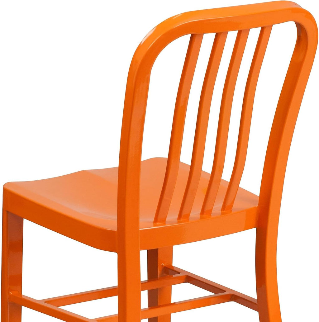 Flash Furniture Commercial Grade Orange Metal Indoor-Outdoor Chair