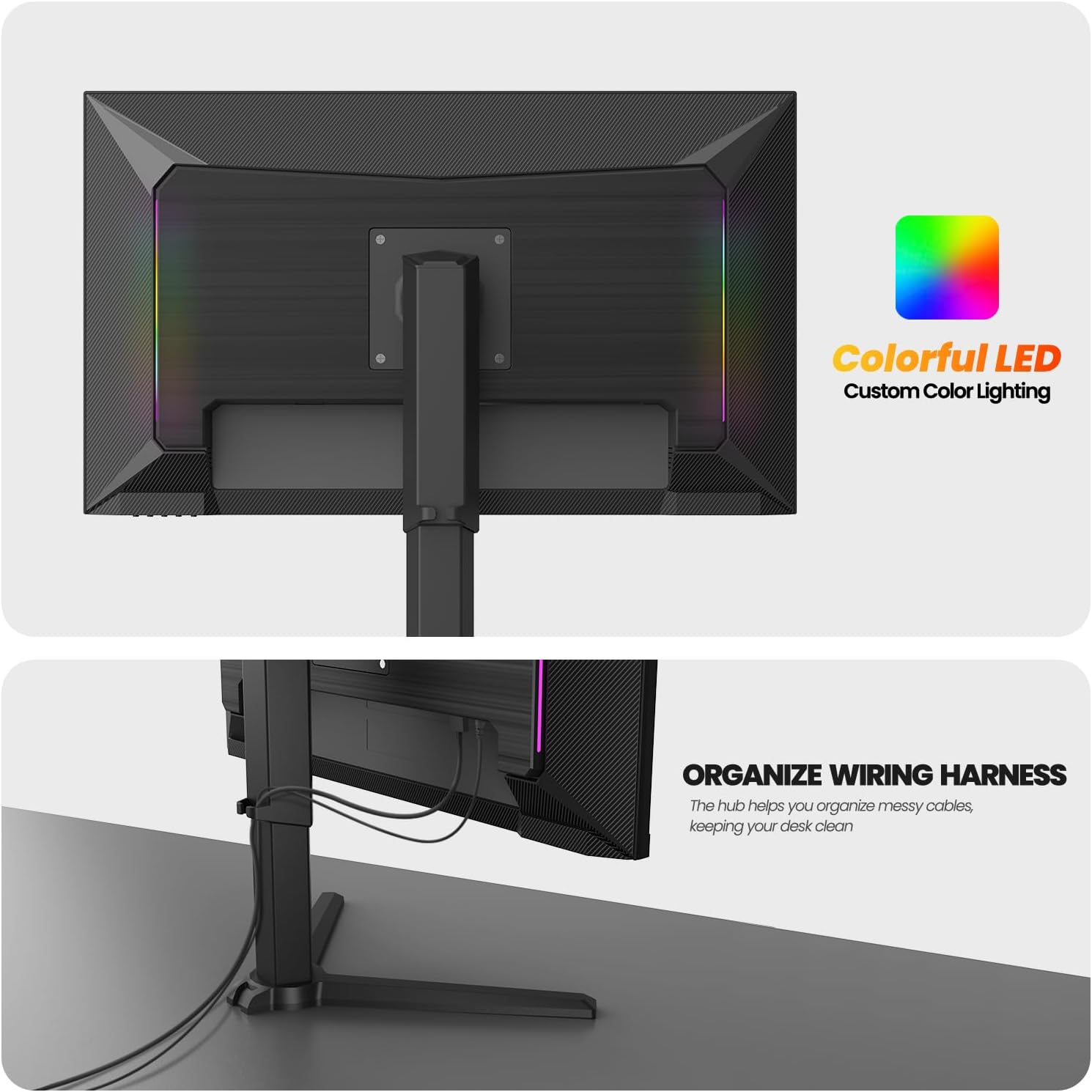 CRUA 27” 540Hz Gaming Monitor  IPS FHD(1920x1080P)  AMD FreeSync  120% sRGB  Height/Pivot/Rotating/Tilt Adjustable Vertical Monitor  HDMI 2.1 + DP 1.4  Wall Mount Install-Black