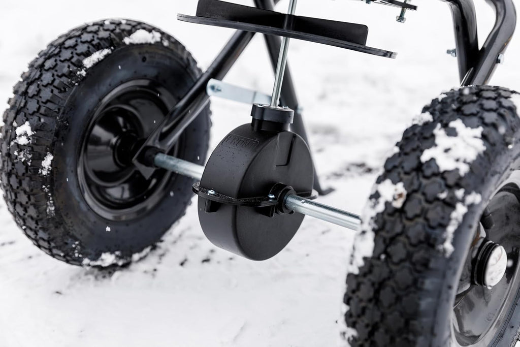 Yard Commander - Commercial 50 LB Walk-Behind Push Broadcast Spreader - 10-12 Foot Spread - Fertilizer  Ice Melt & Grass Seed - Clog Free Design - Fully Enclosed Gear Box - Adjustable Drop Rate