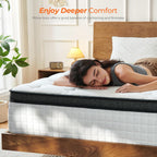 12 Inch Full Mattress, Medium Firm Full Size Hybrid Mattress with Pocket Springs for Breathability, Pressure Relief, Motion Isolation, Pro Coil Edge Support, CertiPUR-US Certified