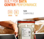 Seagate Enterprise Capacity 3.5 HDD| ST6000NM0034 | 6TB 7.2K RPM SAS 12Gb/s 128MB Cache 3.5' | 512n | Enterprise Hard Disk Drive for Hyperscale Applications (Renewed)