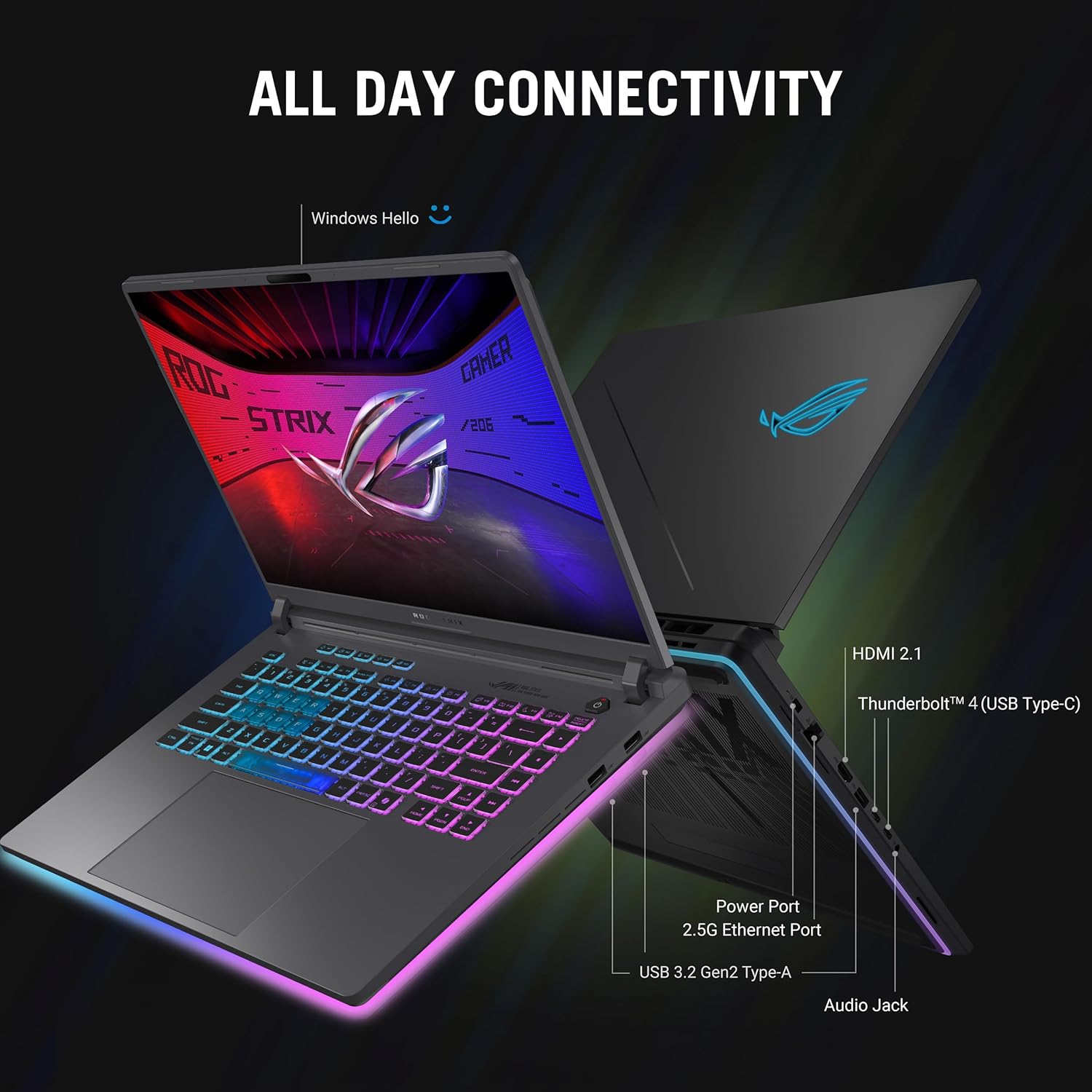 ASUS ROG Strix G16 (2025) Gaming Laptop  16” ROG Nebula Display 16:10 2.5K 240Hz/3ms  NVIDIA® GeForce RTX™ 5060 GPU  Intel® Core™ Ultra 9 Processor 275HX  16GB DDR5  1TB SSD  Wi-Fi 7  Wind11 Home