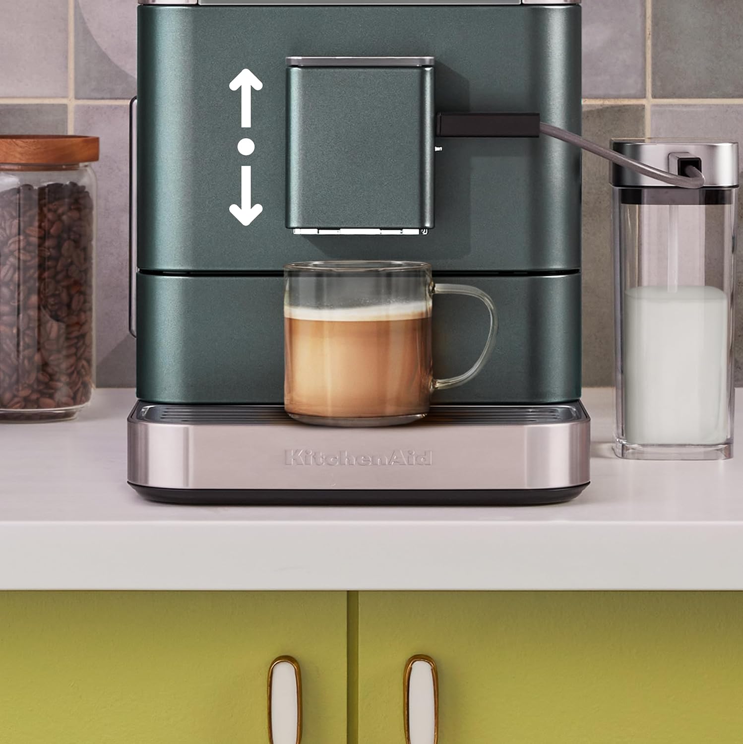 KitchenAid Fully Automatic Espresso Machine KF7 with Milk Attachment, KES8557JP, Juniper