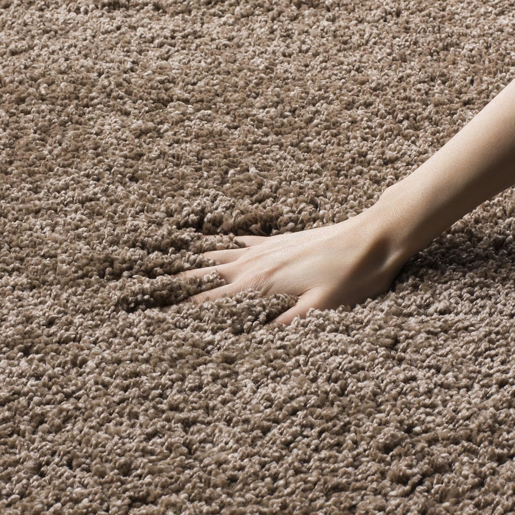 SAFAVIEH Milan Shag Collection Area Rug - 6' x 9', Dark Beige, Solid Design, Non-Shedding & Easy to Clean, Plush Thick Pile, Ideal for Living Room, Bedroom (SG180-1414)