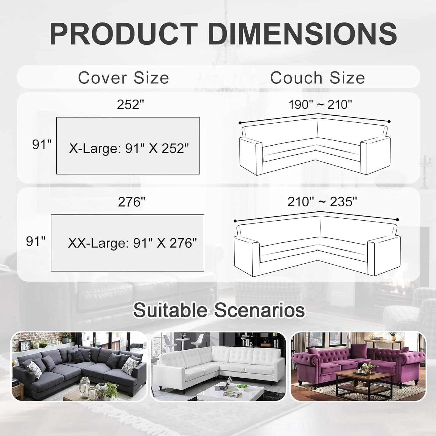 1OO% Waterproof Sectional Couch Covers for Dogs L Shaped Corner Sofa Cover Washable Chenille Sofa Slipcovers Blanket Modern Jacquard Pet Furniture Protector (91"x252", Boho Blue Brown)