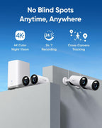 eufy Security eufyCam E330 (Professional) -Cam Kit  4K Outdoor Security Camera System  24/7 Recording  Plug-in  Wi-Fi NVR  Face Recognition AI  10CH  Local Storage (Renewed)