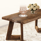 Tribesigns Coffee Table, Farmhouse Center Table with V-Shaped Legs, 47.2 x 23.6 Inches Rectangle Living Room Tables, Easy to Assemble, Rustic Brown