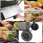 Charcoal Grills Outdoor BBQ Grill with 2 Side Table,Barbecue Grill Smoker with 343 Sq.in.Cooking Area for Outdoor Cooking Backyard Camping Picnics Beach by DNKMOR