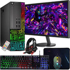 Dell Optiplex Small Desktop Computer (SFF) PC | Quad Core Intel i5 (3.2GHz) | 16GB DDR3 RAM | 512GB SSD | 24 Inch Monitor | RGB Gaming Keyboard & Mouse  Headset | Windows 11 Pro (Renewed)