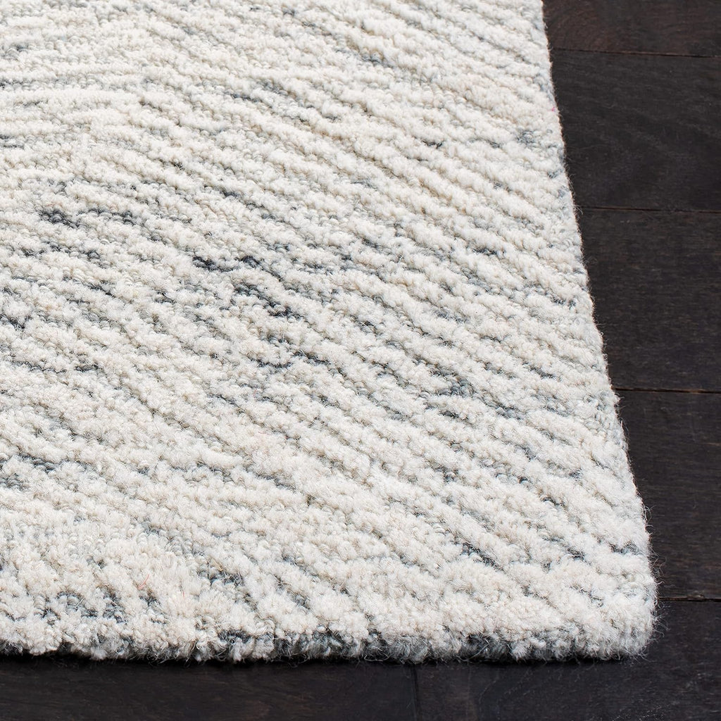 SAFAVIEH Metro Collection Area Rug - 9' x 12', Dark Grey & Ivory, Handmade Wool, Ideal for High Traffic Areas in Living Room, Bedroom (MET999H)