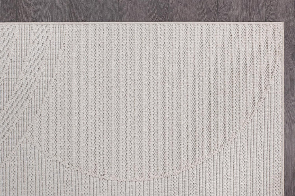 CAMILSON Micro Loop Rug 9x12 Modern Luxury Geometric Arch Large Area Rugs Soft High and Low Pile Stain Resistant Easy-Cleaning Non-Shedding for Living Room Office Indoor Carpet (9 x 12 / White)