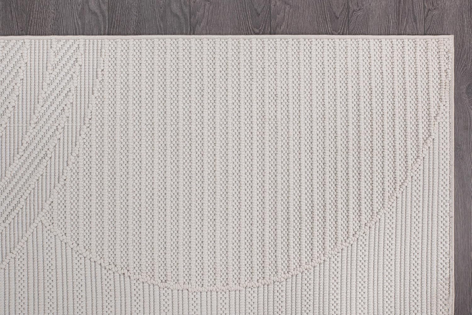 CAMILSON Micro Loop Rug 9x12 Modern Luxury Geometric Arch Large Area Rugs Soft High and Low Pile Stain Resistant Easy-Cleaning Non-Shedding for Living Room Office Indoor Carpet (9 x 12 / White)