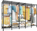 Raybee 88.2" W Clothes Rack Heavy Duty Clothing Racks for Hanging Clothes Extra Wide Portable Closet Loads 1200LBS Freestanding Garment Rack for Bedroom 88.2" W x 75.6" H x 15.7" D, Black