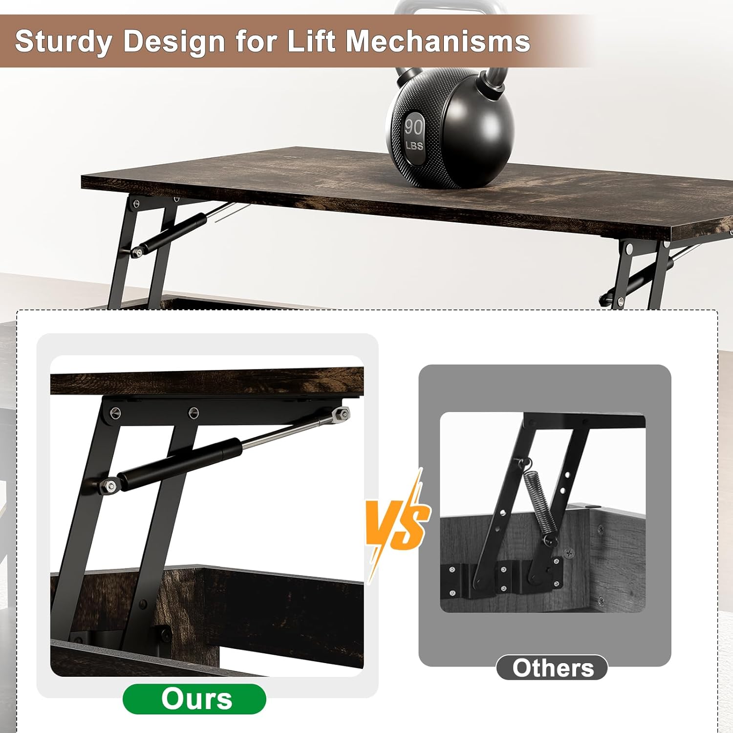 FABATO Lift Top Coffee Table, 31.5" Farmhouse Coffee Tables with Storage, Small Square Cocktail Tables, Wood Central Table for Living Room, Meeting Room, Black Oak