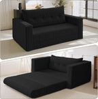 HABUTWAY Folding Sofa Bed, 2 in 1 Convertible Sleeper Chair with Pillow, Portable Fold Out Chair Bed with Armrest, Comfy Floor Couch, Lazy Sofa for Living Room Bedroom Dorm Home Office, Black