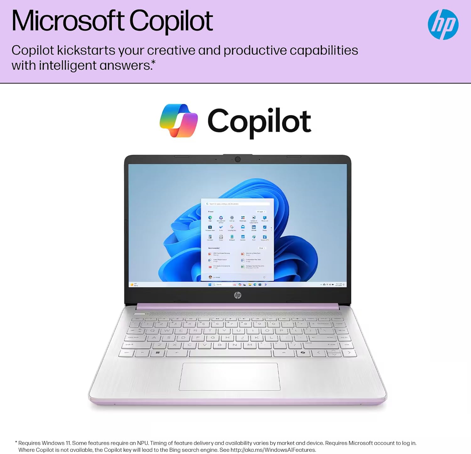 HP 14” Flagship Laptop 2025 AI-Powered Computer  Office Lifetime  Student Business  4-Core Intel CPU  16GB RAM 628GB Storage (128GB UFS+ 500GB Ext)  Long Battery HubxcelAccessory Win 11 Pro Lavender