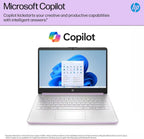 HP 14 Laptop Student Business 2025 Flagship Computer  AI Copilot  4-Core 13th Gen Intel CPU  16GB RAM 628GB Storage (128GB UFS+500GB Ext) 1-Yr Office 365 Long Battery HubxcelAccessory Win 11S Lavender
