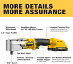 ALLOYPOWER 20V Brushless Right Angle Wrench, 207 Ft-lbs（280N.M）,1/2'' High Torque Cordless Power Tool with 2×2.0Ah Batteries, LED Light, 2-Speed Control, Compact 90° Design for Tight Spaces