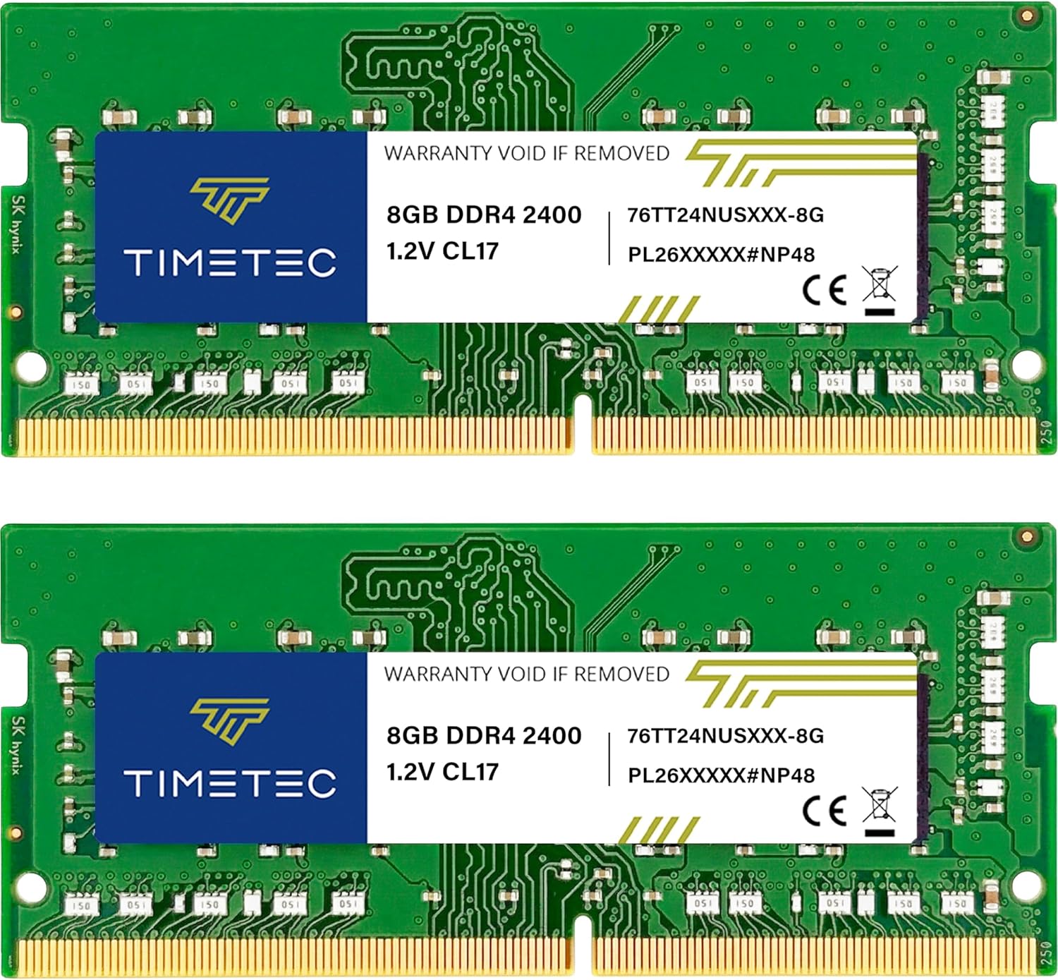 Timetec 16GB KIT (2x8GB) DDR4 2400MHz (PC4-2400T) PC4-19200 SODIMM Laptop RAM – 260-Pin 1.2V CL17 Non-ECC Unbuffered Memory Module for Laptop, Notebook, Mini PC, All-in-One