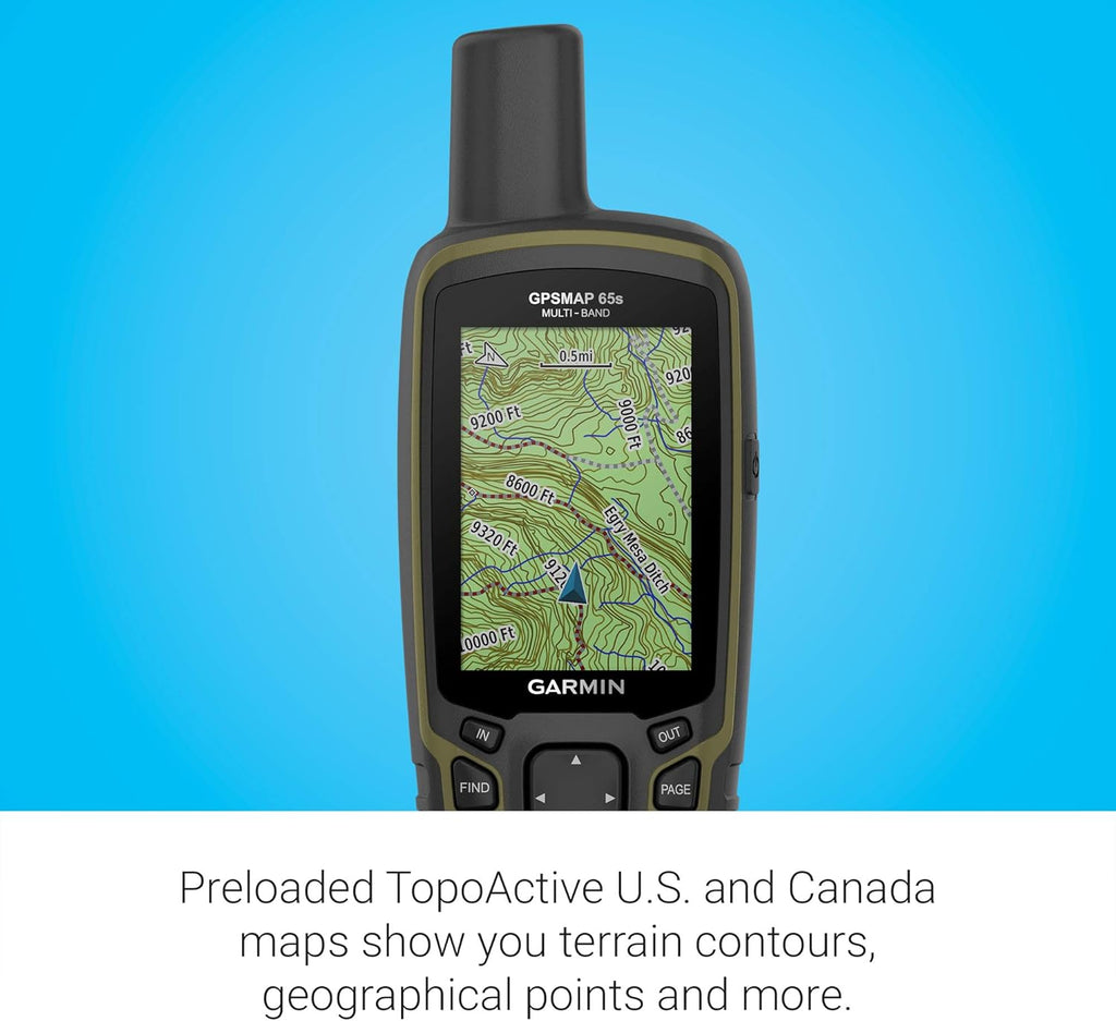 Garmin GPSMAP 65s  Button-Operated Handheld with Altimeter and Compass  Expanded Satellite Support and Multi-Band Technology  2.6" Color Display