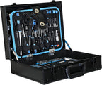 247 Piece Mechanics Tool Set, Premium Aluminum Tool Box with Tools Included, General Home Repair Tool Kit for Auto, House and DIY, 1/4 and 1/2 Drive Socket Wrench Kit, Blue