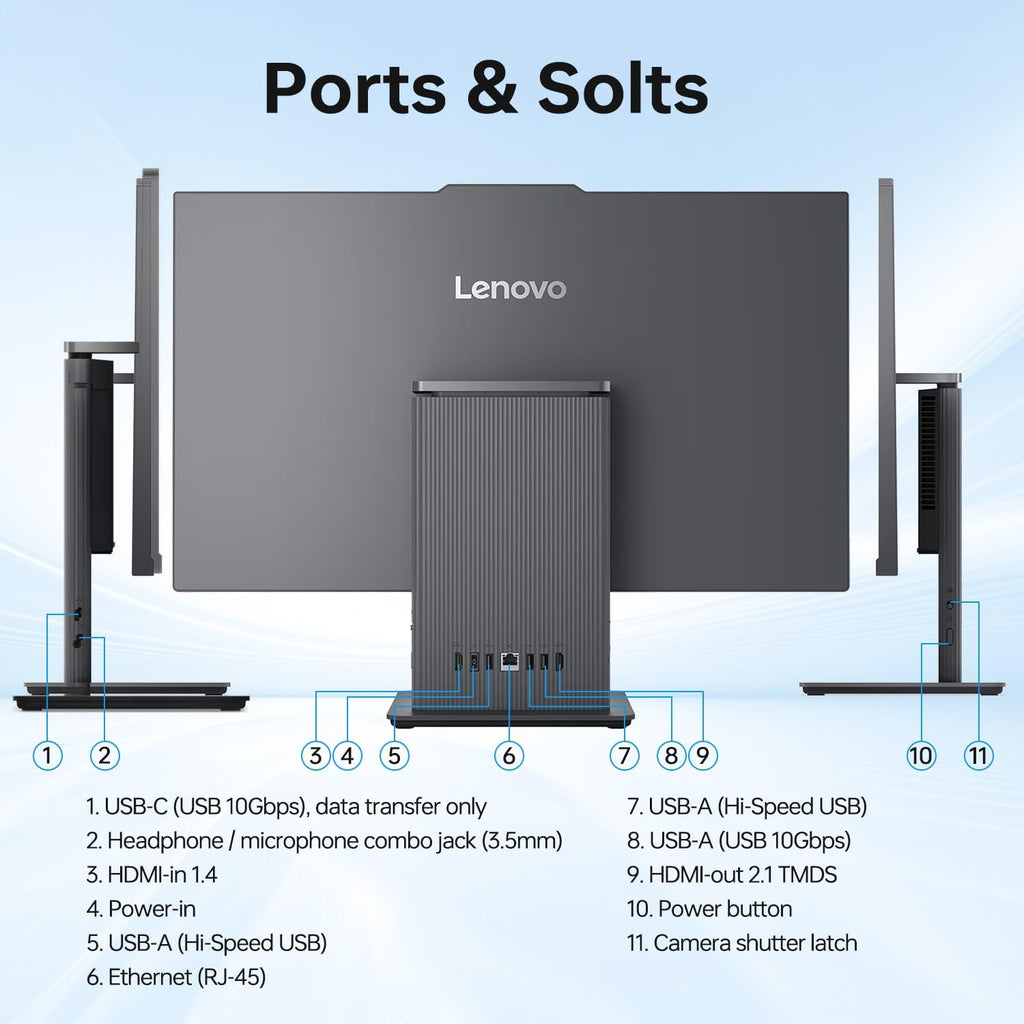 Lenovo IdeaCentre I Pro Business All-in-One  Next Gen AI  27" FHD Touchscreen 100Hz  i5-13420H  16GB DDR5 RAM  1TB SSD  Wi-Fi 6  Webcam  Wireless KB &M  Bundle with ADATA 64GB USB Flash Drive