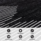 Rugshop Bohemian Stripe Stain Resistant High Traffic Living Room Kitchen Bedroom Dining Home Office Area Rug 12' x 15' Black