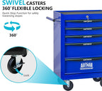 5 Drawers Tool Cart on Wheels, Multifunctional Rolling Tool Chest, Drawers Mobile Trolley Organizer Heavy Duty Tools Box with Locking Wheels & Ball Bearing Drawers (Blue, 5 Drawers)