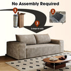 3 Seater Couch for Living Room, 71.3 INCH Fluffy Corduroy Boneless Couch Cloud Loveseat with Wide Armrest, Upholstered Floor Sofa in A Box, No Assembly Required