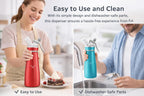 Whipped Cream Dispenser–Double Wall Insulated Aluminum Water Bottle with Stainless Steel 3 Nozzles, Extra-Large Capacity Whipping Cream Maker for Desserts, Coffee, Cocktails More-500Ml-Pink