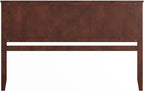 AFI, Madison King Solid Wood Panel Headboard, Walnut