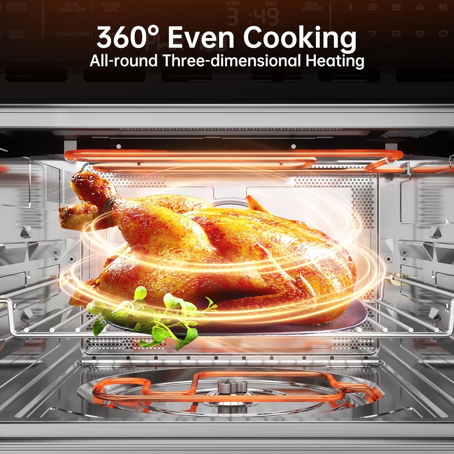 24 Inch Built-in Microwave and Convection Oven Combination, ThermoMate 1.6 Cu. Ft. Wall Oven Microwave Combos, 1000 Watt Power, Sensor Cook, Touch Control LCD Display, Stainless Steel Finish