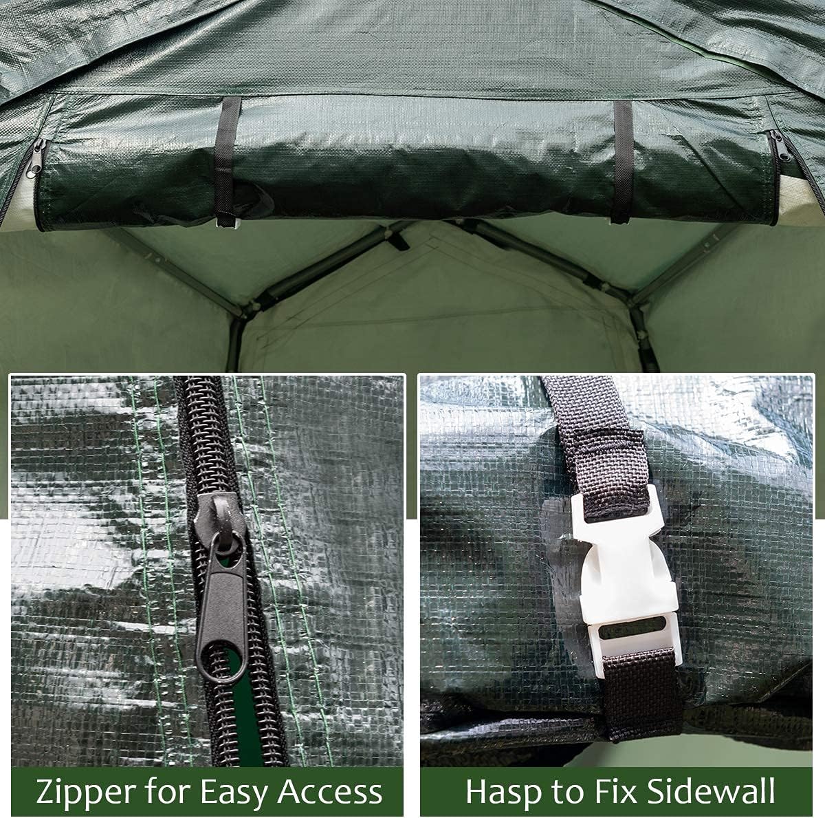 Tangkula 6x8 Ft Outdoor Storage Shelter, Enclosed Carport Tent with All-Steel Metal Frame and Waterproof Ripstop Cover, Outdoor Garage Tent with Sidewalls